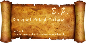 Doszpod Petróniusz névjegykártya